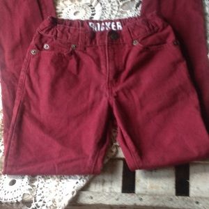 Girls maroon pants with adjustable waist